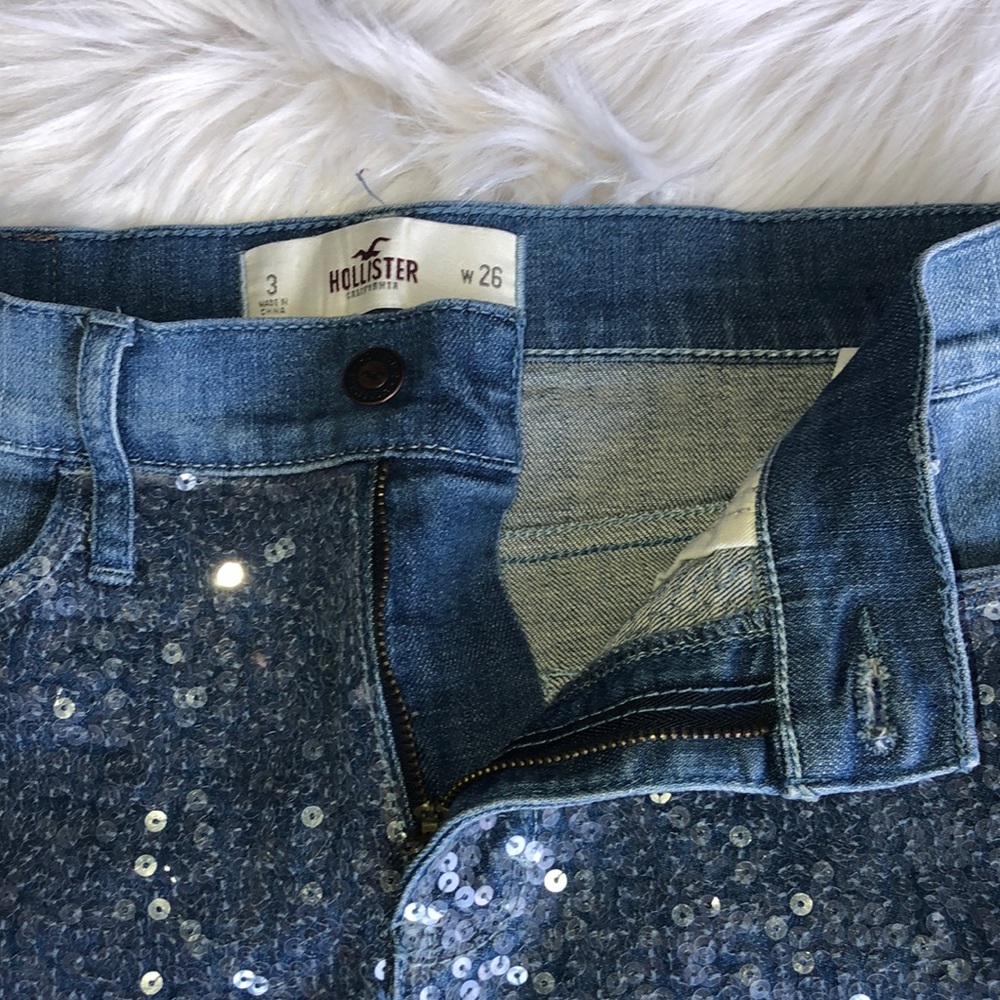 Hollister sequin denim shorts